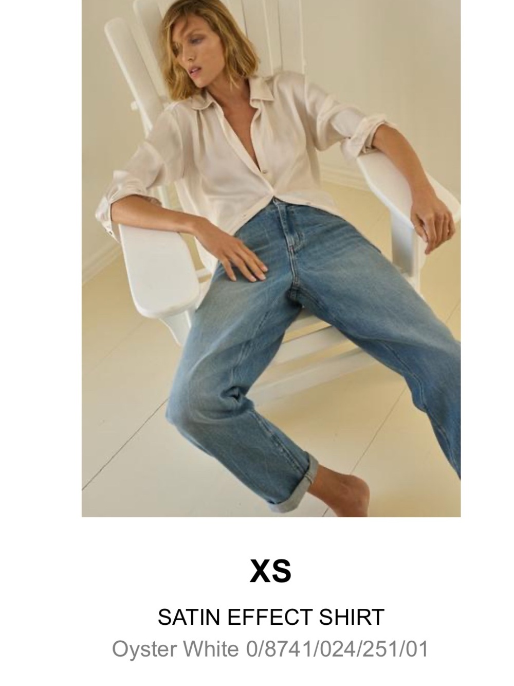 Zara Satin Effect Blouse in Oyster White